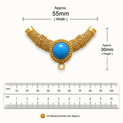 Per Piece, Gold Plated German Silver Shiny Gold Necklace Connector Pendant | Traditional Tribal Choker Centerpiece | Jewelry Making Finding | Ethnic Necklace Component