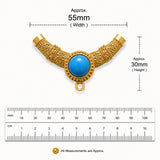 Per Piece, Gold Plated German Silver Shiny Gold Necklace Connector Pendant | Traditional Tribal Choker Centerpiece | Jewelry Making Finding | Ethnic Necklace Component
