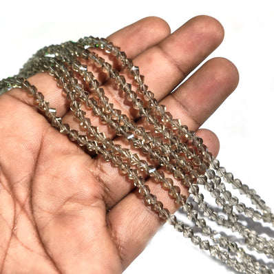 1 LINE PACK' 4MM' LIMITED STOCK' 105-108 PIECES' HELIX CUT CRYSTAL GLASS BEADS