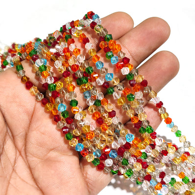 1 LINE PACK' 4MM' LIMITED STOCK' 105-108 PIECES' HELIX CUT CRYSTAL GLASS BEADS