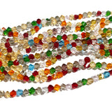 1 LINE PACK' 4MM' LIMITED STOCK' 105-108 PIECES' HELIX CUT CRYSTAL GLASS BEADS