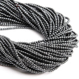 Genuine Natural Hematite Gemstone Beads 2-3 MM 140-150 Pieces Approx. Black Round AAA Quality Sold by Per line Pack