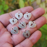 20 PIECES PACK' SILVER OXIDIZED HEART CHARMS' 13X15 MM USED DIY JEWELLERY MAKING