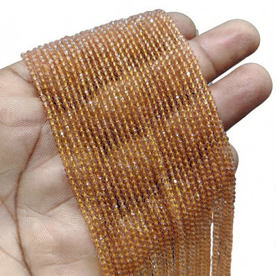 2mm Champagne Hydro Crystal Glass Faceted Rondelle Beads | 2 Lines Pack | Approx. 360–380 Beads | Jewelry Making & DIY Craft Supplies