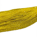 2mm Yellow Hydro Crystal Glass Faceted Rondelle Beads | 5 Lines Pack | Approx. 900+ Beads | Jewelry Making & DIY Craft Supplies