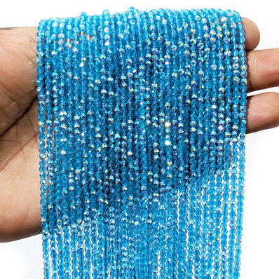 1 LINE/STRING PACK' 3 MM' 138-140 PIECES APPROX DUAL AB HYDRO CRYSTAL BEADS