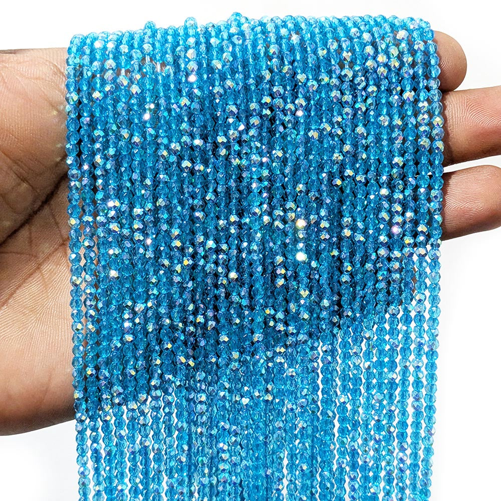 1 LINE/STRING PACK' 3 MM' 138-140 PIECES APPROX DUAL AB HYDRO CRYSTAL BEADS