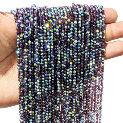 1 LINE/STRING PACK' 3 MM' 138-140 PIECES APPROX DUAL AB HYDRO CRYSTAL BEADS