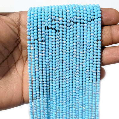 1 LINE/STRING PACK' 3 MM' 138-140 PIECES APPROX DUAL AB HYDRO CRYSTAL BEADS
