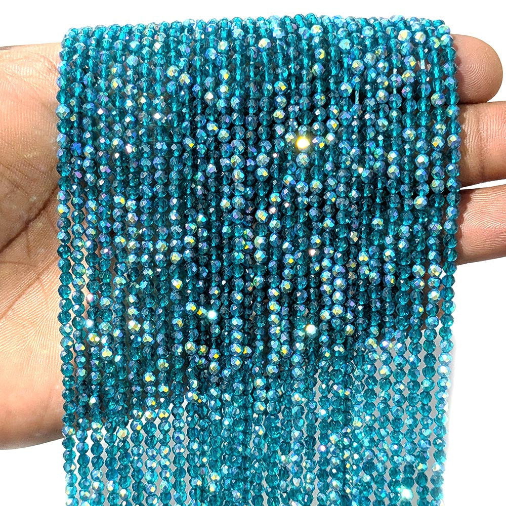 1 LINE/STRING PACK' 3 MM' 138-140 PIECES APPROX DUAL AB HYDRO CRYSTAL BEADS