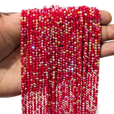 1 LINE/STRING PACK' 3 MM' 138-140 PIECES APPROX DUAL AB HYDRO CRYSTAL BEADS