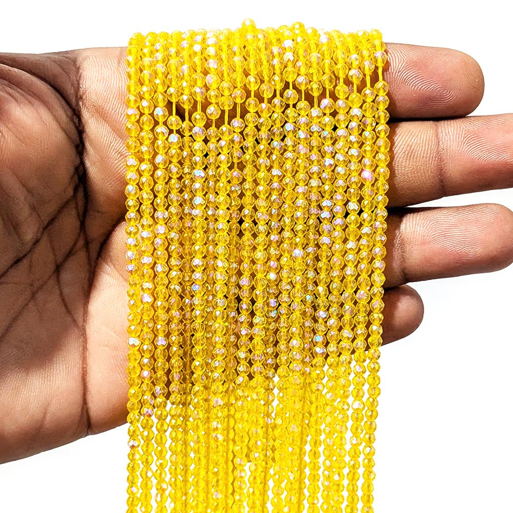 1 LINE/STRING PACK' 3 MM' 138-140 PIECES APPROX DUAL AB HYDRO CRYSTAL BEADS