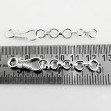 Brass S Hook Clasp with Extension Chain for Jewelry Making – 5 Pieces Pack | Silver Finish Jewellery Findings