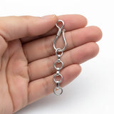Brass S Hook Clasp with Extension Chain for Jewelry Making – 5 Pieces Pack | Silver Finish Jewellery Findings