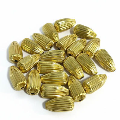 10 PIECES PACK' 9x17 MM APPROX' LITE WEIGHT HOLLOW BRASS METAL BEADS