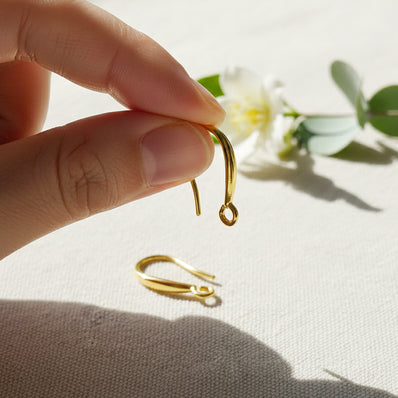 2 PAIRS (4 PIECES) PACK' APPROX 15 MM LONG 18K GOLD POLISH