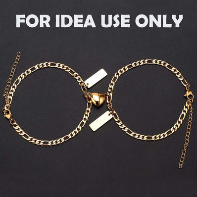 5 PIECE PACK' HEART SHAPE STRONG MAGNETIC CLASPS GOLD POLISHED' FIT BRACELET END CLASP CONNECTOR DIY FRIEND COUPLE BANGLE BRACELET JEWELRY MAKING