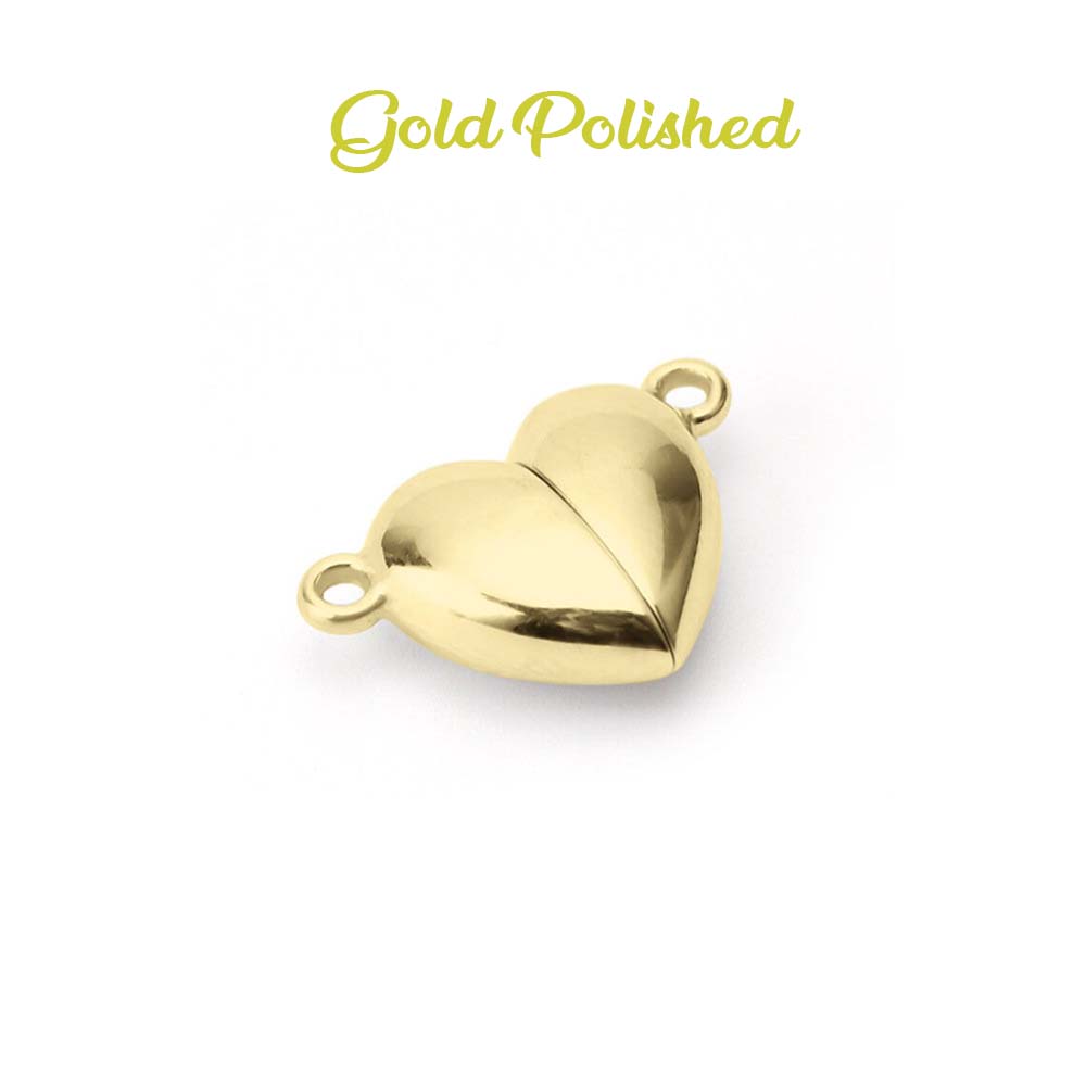 Heart Shaped Magnetic Clasps For Jewelry Golden Silver - Temu