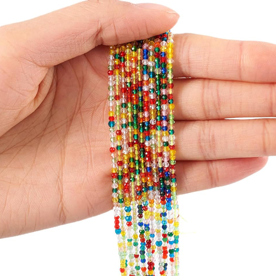 5 LINES PACK' 2 MM MINI HYDRO MULTI BEADS' 14-15 INCHES LONG