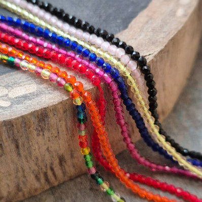 5 LINES MIX PACK' 2 MM MINI HYDRO BEADS' 14-15 INCHES LONG