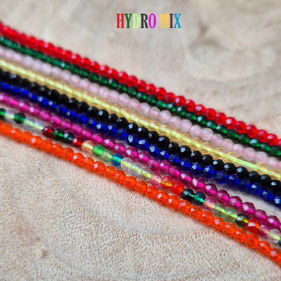 5 LINES MIX PACK' 2 MM MINI HYDRO BEADS' 14-15 INCHES LONG
