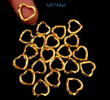 SUPER SALE' OVERSTOCK PRODUCT' GOLD POLISHED' HEART SHAPED' 13 SOLD BY 10 PIECES PACK METAL BEADS