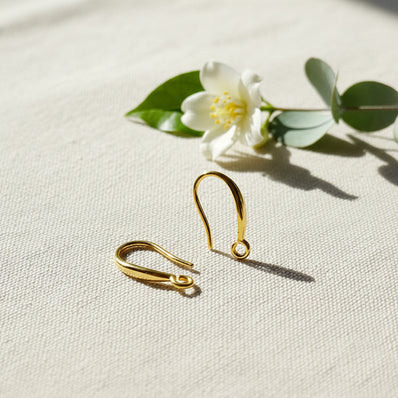 2 PAIRS (4 PIECES) PACK' APPROX 15 MM LONG 18K GOLD POLISH