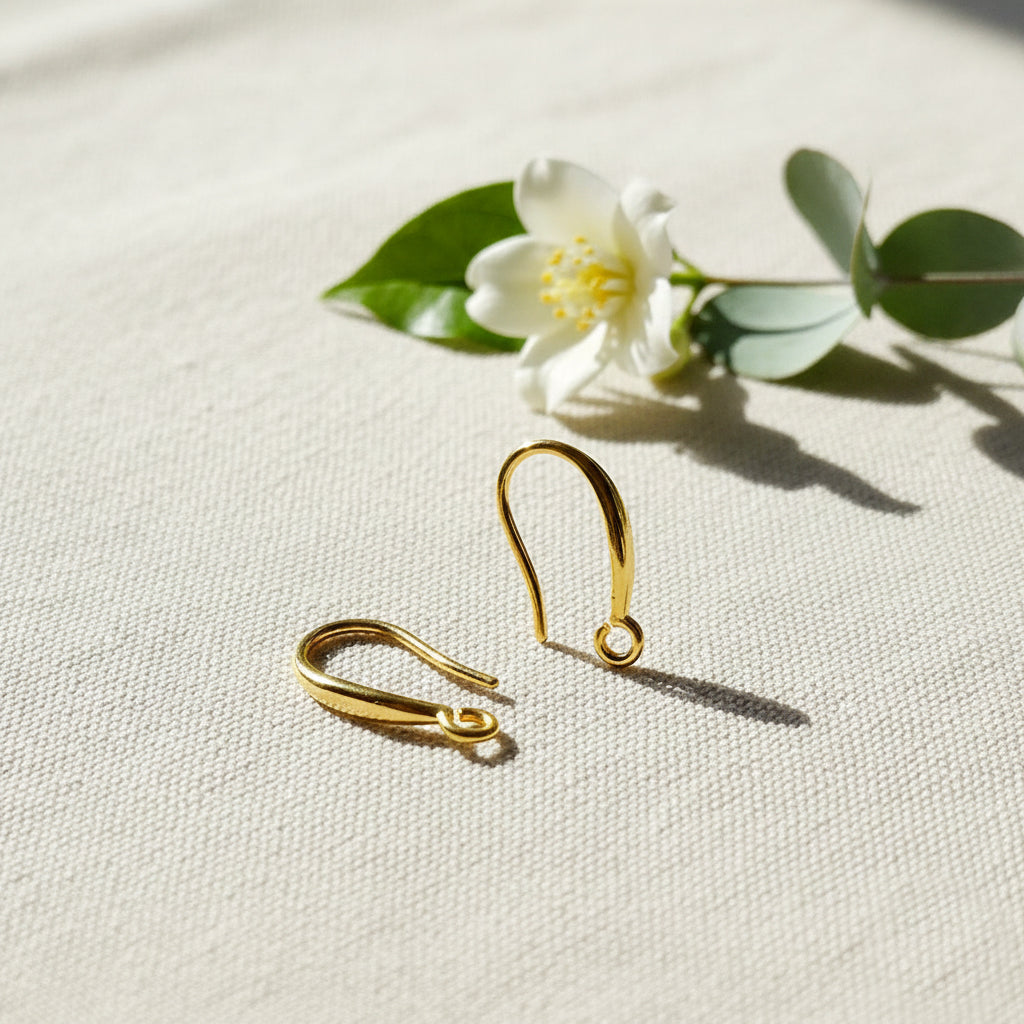 2 PAIRS (4 PIECES) PACK' APPROX 15 MM LONG 18K GOLD POLISH