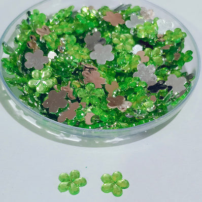 50Grams Pkg. 8 Colors Choice ! 6mm Flower Rhinestone Acrylic Embellishments (No Hole) | Flatback Plastic Stones for Jewelry & Craft