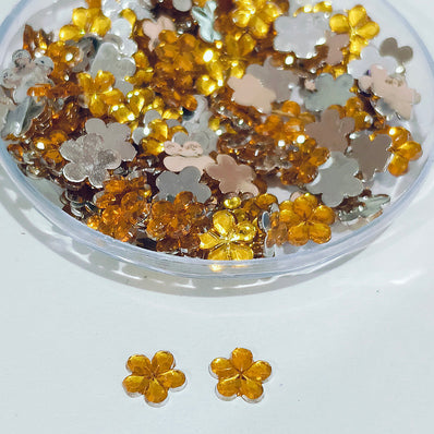 50Grams Pkg. 8 Colors Choice ! 6mm Flower Rhinestone Acrylic Embellishments (No Hole) | Flatback Plastic Stones for Jewelry & Craft
