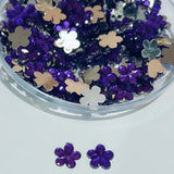 50Grams Pkg. 8 Colors Choice ! 6mm Flower Rhinestone Acrylic Embellishments (No Hole) | Flatback Plastic Stones for Jewelry & Craft