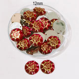 50 grams pack,12mm Acrylic Rhinestone 2-Hole Sew-On Stones – Red & Gold Heart Design
