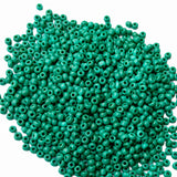 Teal Green Glass Seed Beads 6/0 Size (4mm Approx.) – Solid Color Round Seed Beads – 50 Grams Pack – Made in India Beads