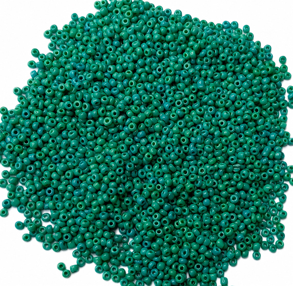Teal Green Glass Seed Beads 11/0 Size (2mm Approx.) – Solid Color Round Seed Beads – 50 Grams Pack – Made in India Beads