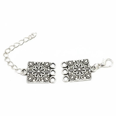 10pcs 3 row extension chain for necklace and bracelets making Silver antique