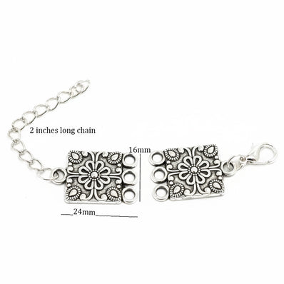 10pcs 3 row extension chain for necklace and bracelets making Silver antique