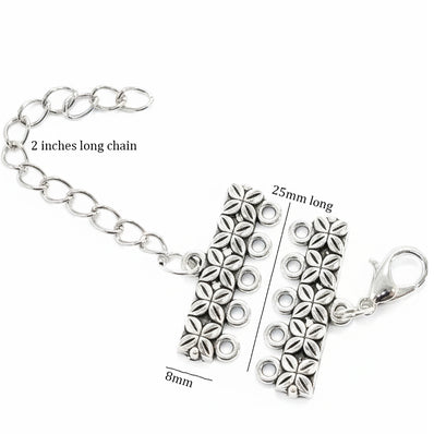 10pcs antique Silver extension chain for multi row necklace and bracelets making