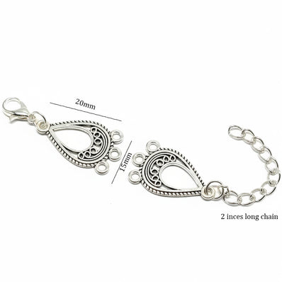 10pcs, Silver antique extension findings for multi row necklace and bracelets making