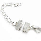 10pcs Ribbon Crimp with 2 inches extension chain for jewelry making