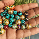20 PIECES PACK' ASSORTED MIX PACK OF HAND PAINTED GLASS BEADS