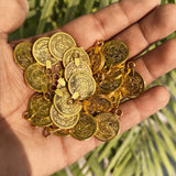 10 PIECES PACK' GOLD OXIDIZED VINTAGE TRIBAL COIN CHARMS