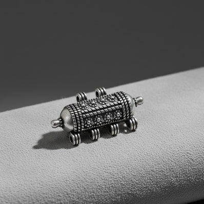 2 PIECES PACK' 20x43mm MM SILVER OXDIZED HOLLOW TABIZ CHARMS