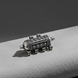 2 PIECES PACK' 20x43mm MM SILVER OXDIZED HOLLOW TABIZ CHARMS