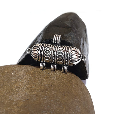 2 PIECES PACK' 20x43mm MM SILVER OXDIZED HOLLOW TABIZ CHARMS