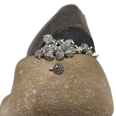 30pcs pkg. small charms silver antique finish limited addition size about 8x11mm