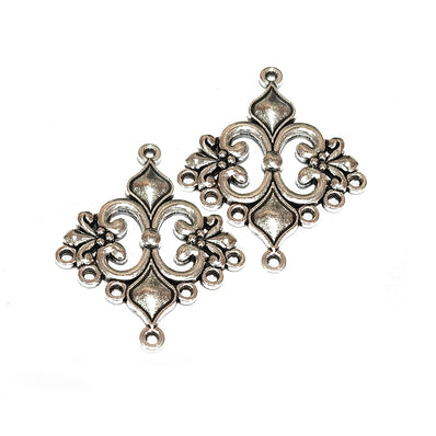 10pcs Double loop connector charms silver antiqued, size about 30x38mm