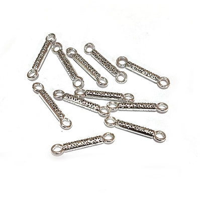 30pcs double loop connector findings stick shape, silver antiqued, size about 3x23mm