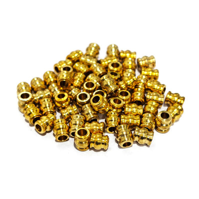 5x4 mm Barrel Shape 50/Pcs DOKRA BRASS BEADS FOR TRIBAL JEWELLERY FISHING LURE TRIBES BEADS SOLID RAW BRASS