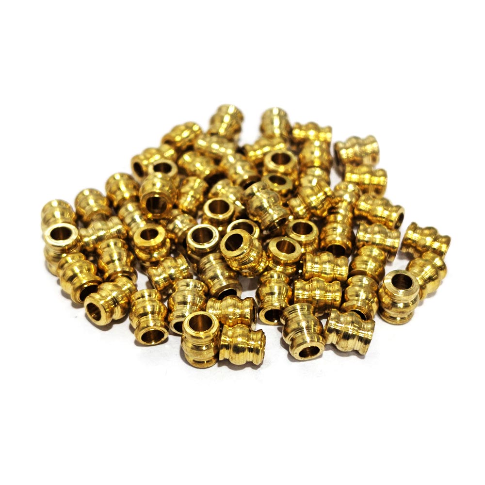 5x4 mm Barrel Shape 50/Pcs DOKRA BRASS BEADS FOR TRIBAL JEWELLERY FISHING LURE TRIBES BEADS SOLID RAW BRASS