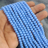 1 LINE/STRING PACK 6x4 MM OPAQUE BABY BLUE CRYSTAL TYRE GLASS BEADS (APPROX BEADS 80-85)